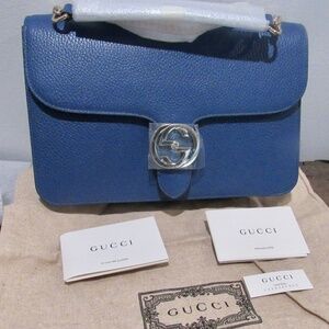 NEW! GUCCI $2650 GG Dollar Medium Shoulder BAG Caspian w Dust bag and Cards